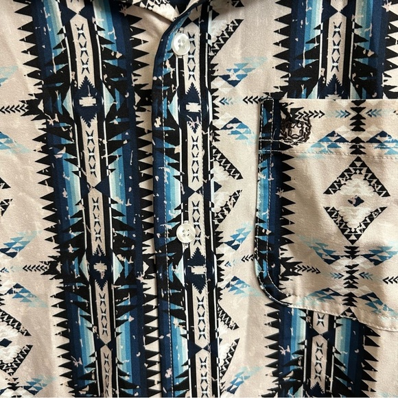 Panhandle Performance Aztec Print Western Short Sleeve Button Shirt Men’s Sz XXL - Picture 7 of 10